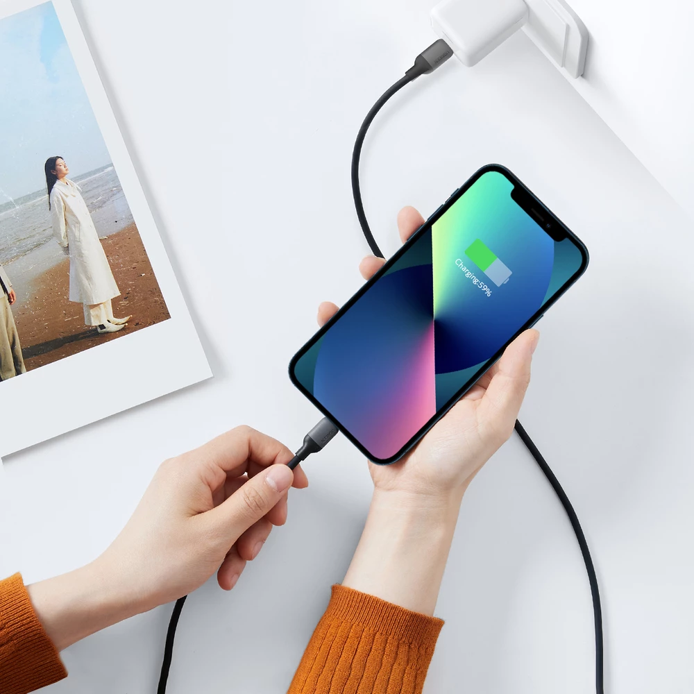 Kabllo Ugreen US387 USB-C në Lightning, 1m, 20W, e zezë