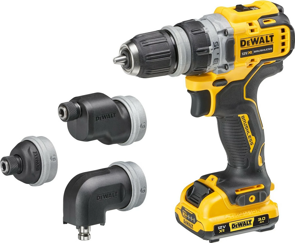 Makine shpimi DeWALT DCD703L2T-QW, 12V, 3Ah, 1500 RPM, zezë/verdhe