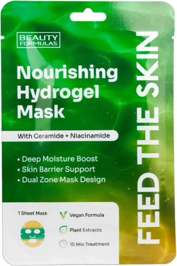 Maskë fytyre hidrogel Beauty Formulas Nourishing Hydrogel Mask për femra, 1 copë