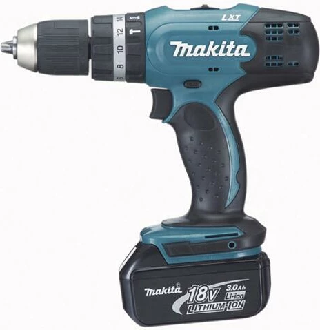 Burmashinë/vidhosëse me bateri Makita DHP453RFE 18 V, 2x 3Ah, mandrinë 13 mm, me karikues e valixhe, turkuaz
