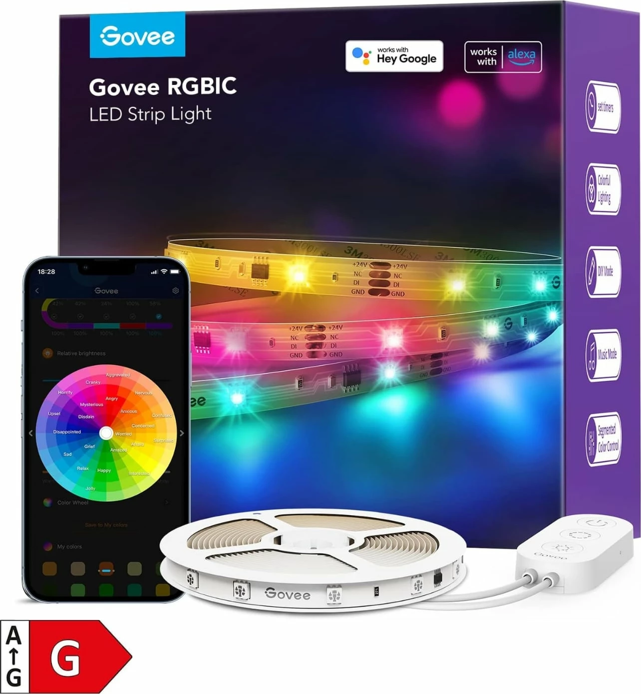 Shirit LED Govee RGBIC Basic 10 m, Wi‑Fi + Bluetooth, 1x10 m