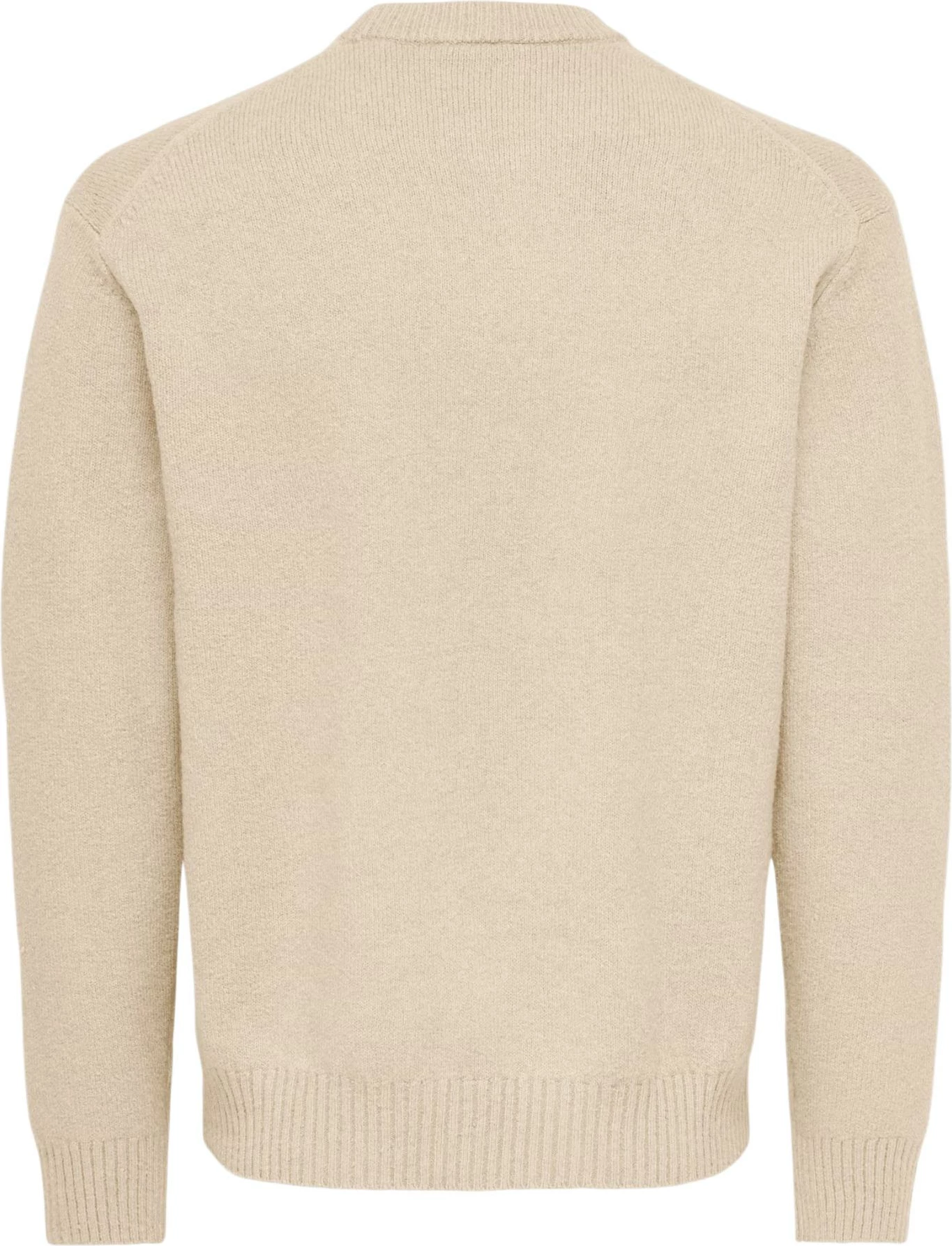 Xhemper për meshkuj Only & Sons Onsjames Rlx Crew Knit Noos 22033783, bezhë [Madhësia: S]