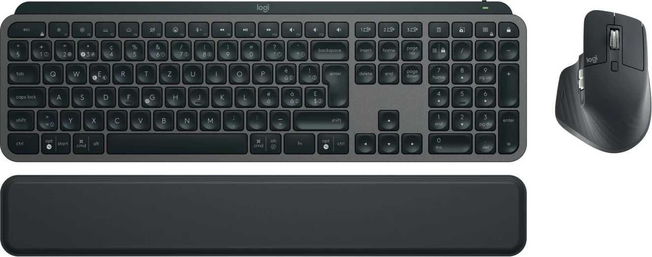 Set tastierë dhe maus Logitech MX Keys S Combo, wireless, QWERTZ, LED, Graphite