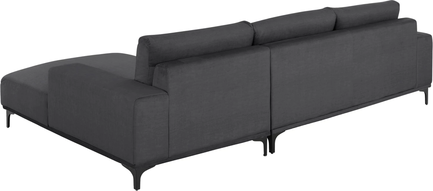 Kënd divani NOA FH3278.02R, pëlhurë antracit, 288x90-157x67-80H cm