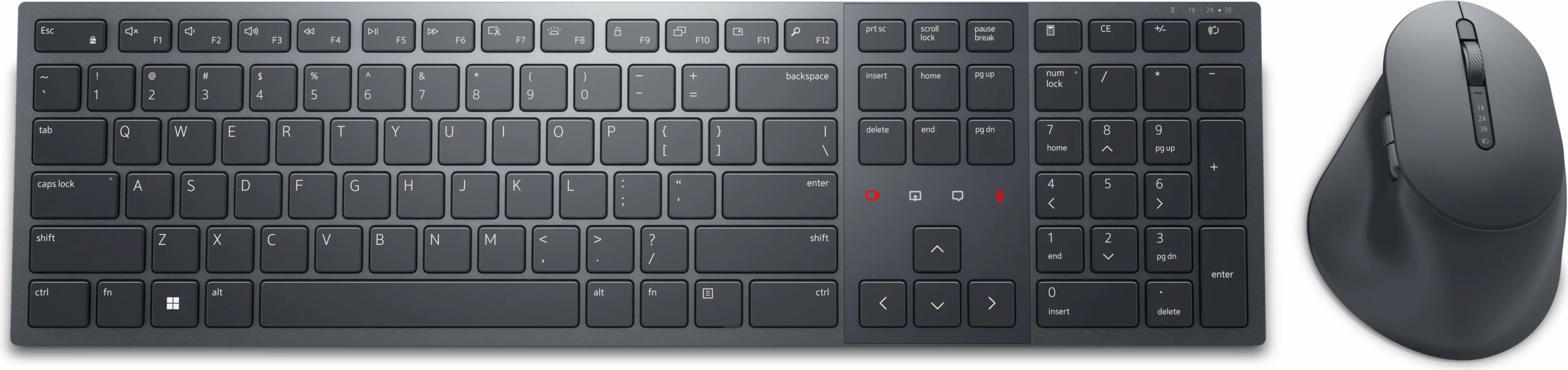 Tastierë dhe Maus DELL KM900, Wireless, RF Wireless + Bluetooth, QWERTZ, Grafit