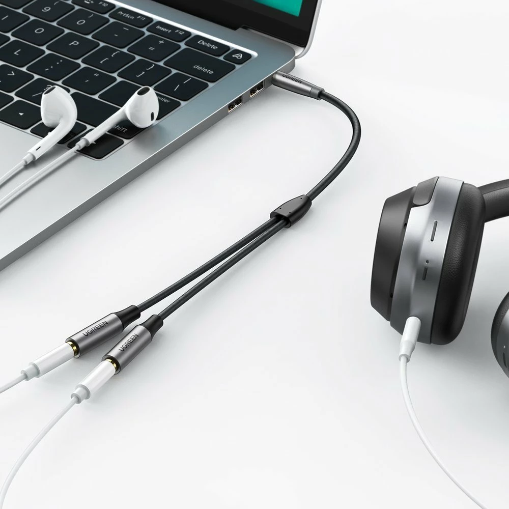 Kabllo ndarëse audio Ugreen AV191, 3.5mm mini jack, 20cm, e zezë