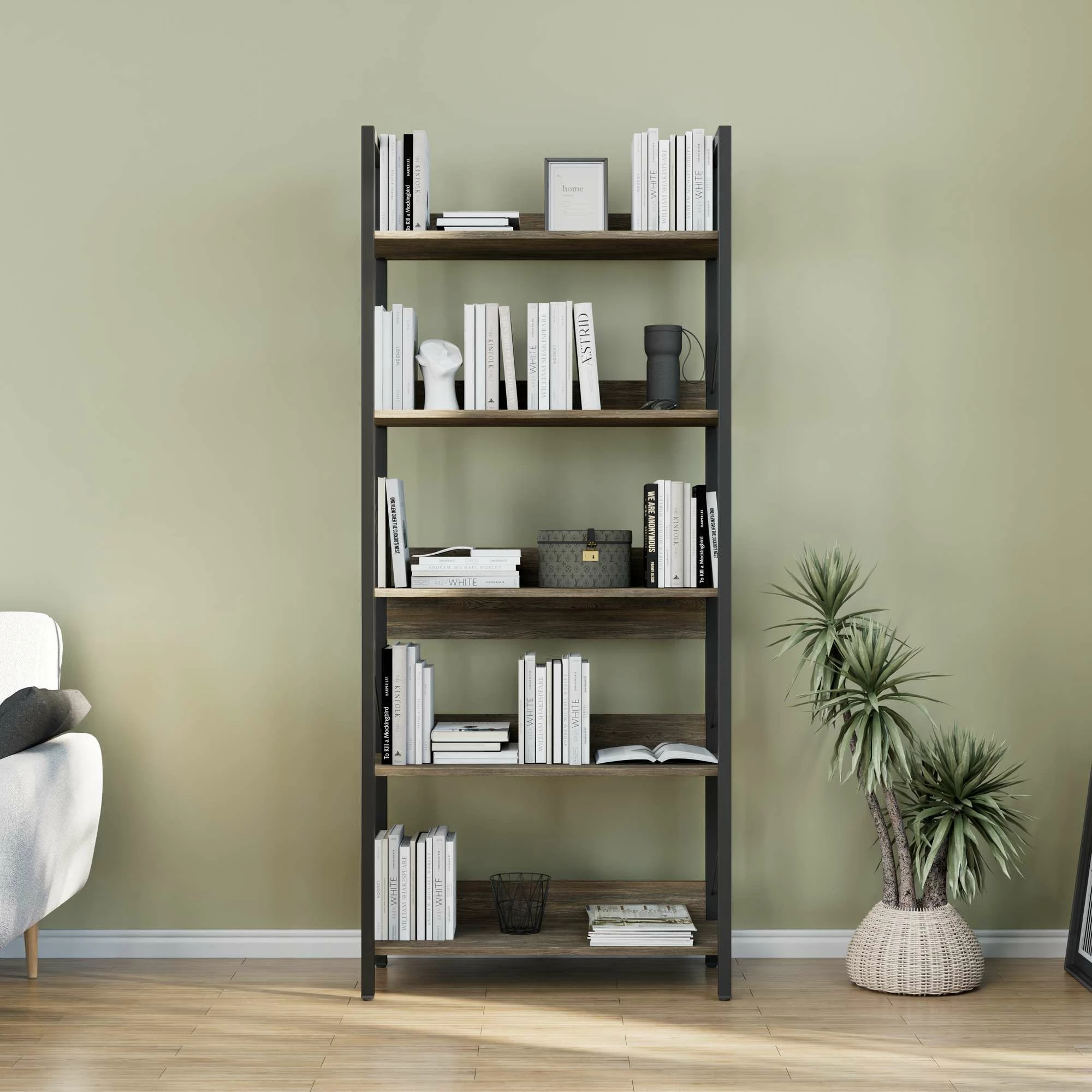 Raft librash Hanah Home, ngjyrë arre, Profile