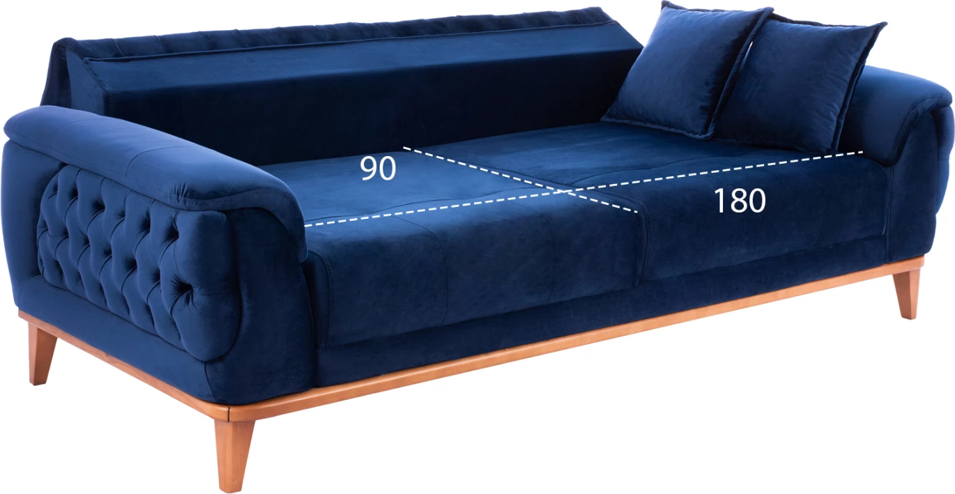 Set dhome ndenje 3-pjesësh, kadife blu, FH11746.18