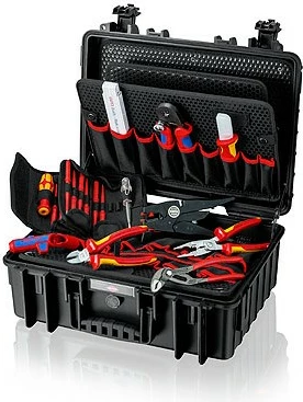 Kasë Knipex 00 21 35, 25 xhepa, rezistente ndaj shpimit, e papërshkueshme nga uji, e zezë
