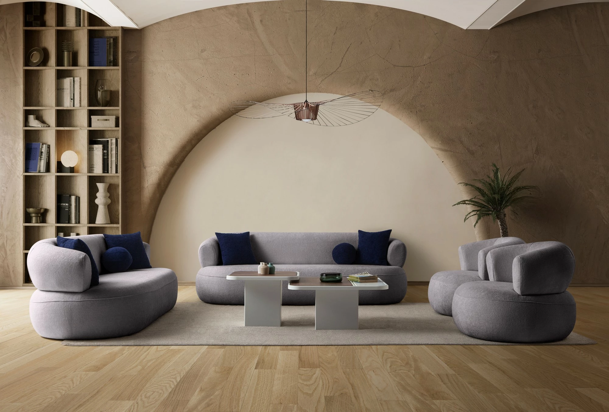 Divan treshe Atelier del Sofa, Roma, ngjyrë gri e errët