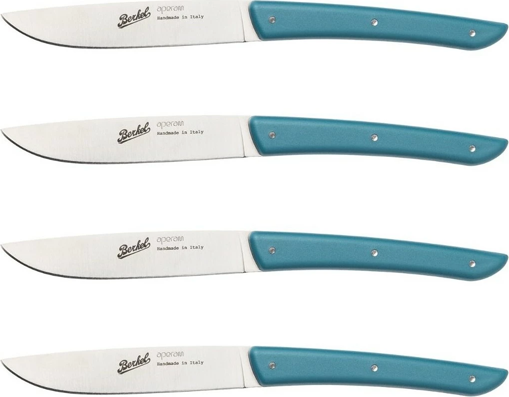 Thikë bifteku Berkel KCO4SW11SRPBL, 11 cm, çelik inox, 4 copë, blu