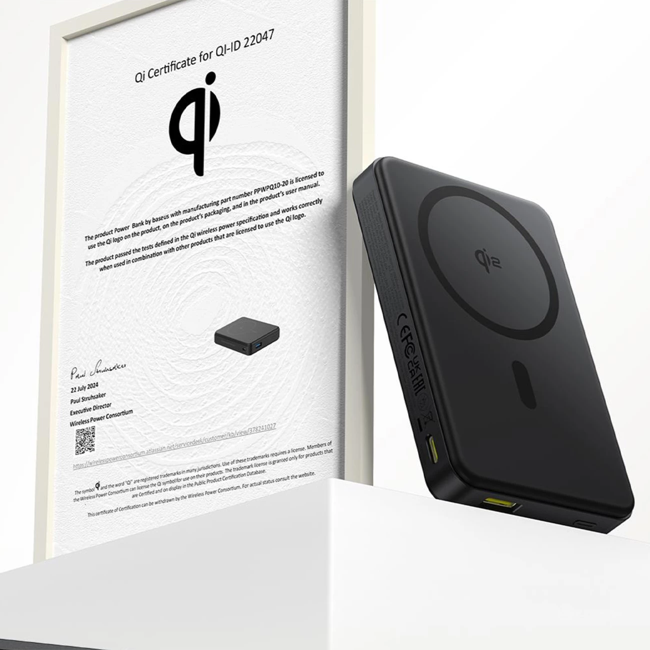 Power bank Baseus Airpow II 10000mAh me MagSafe Qi2, 22.5W, me kabllo USB-C, e zezë