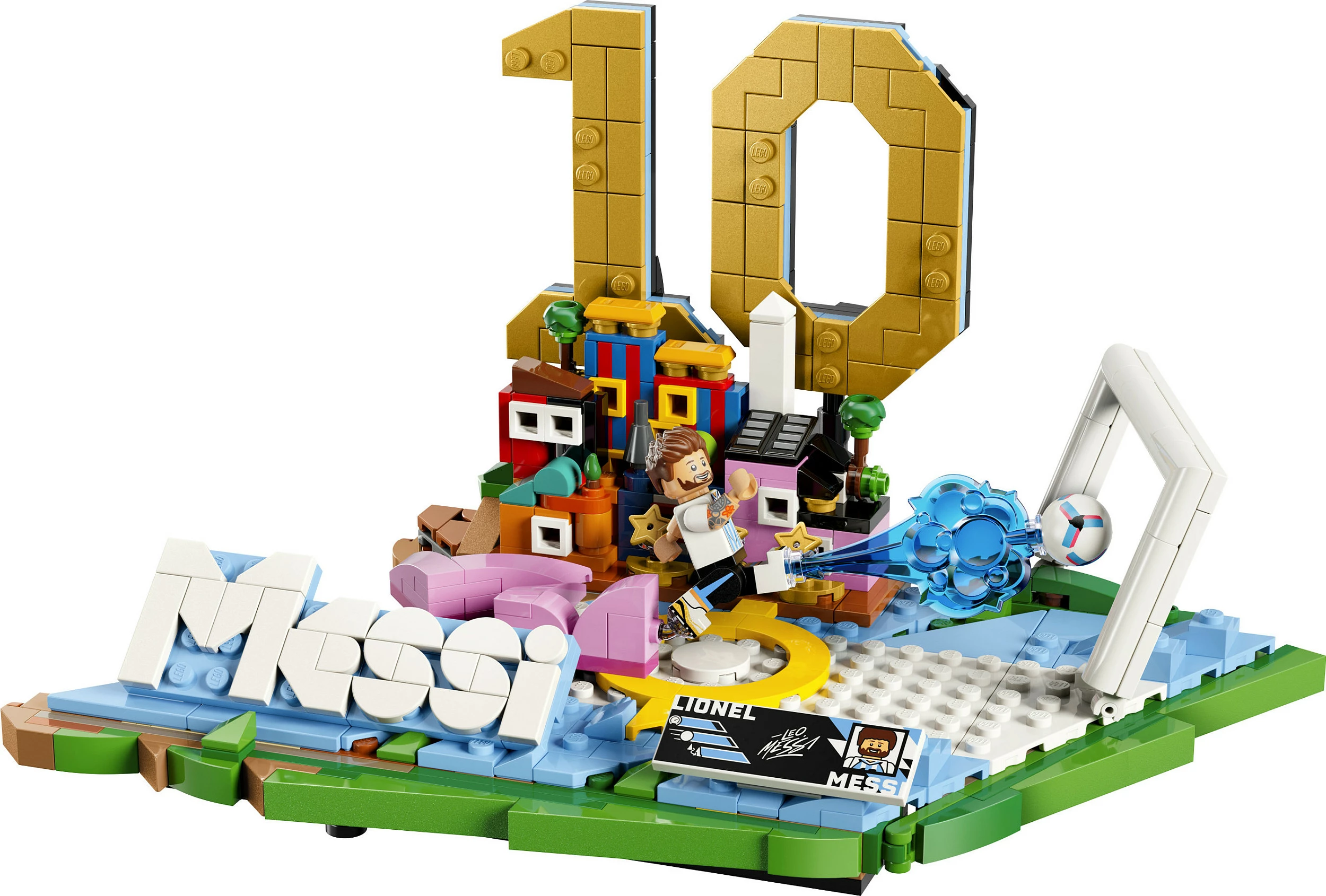 Set ndërtimi LEGO 43011 Lionel Messi Football Highlights, 500 copë, multikolor