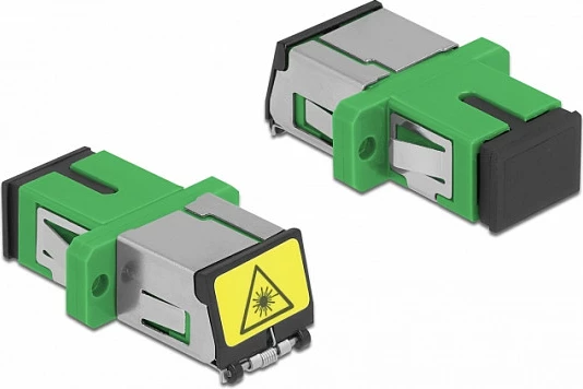 Kuplues fibër optike DeLOCK SC/SC Simplex, single-mode, me mbrojtje laser, i gjelbër