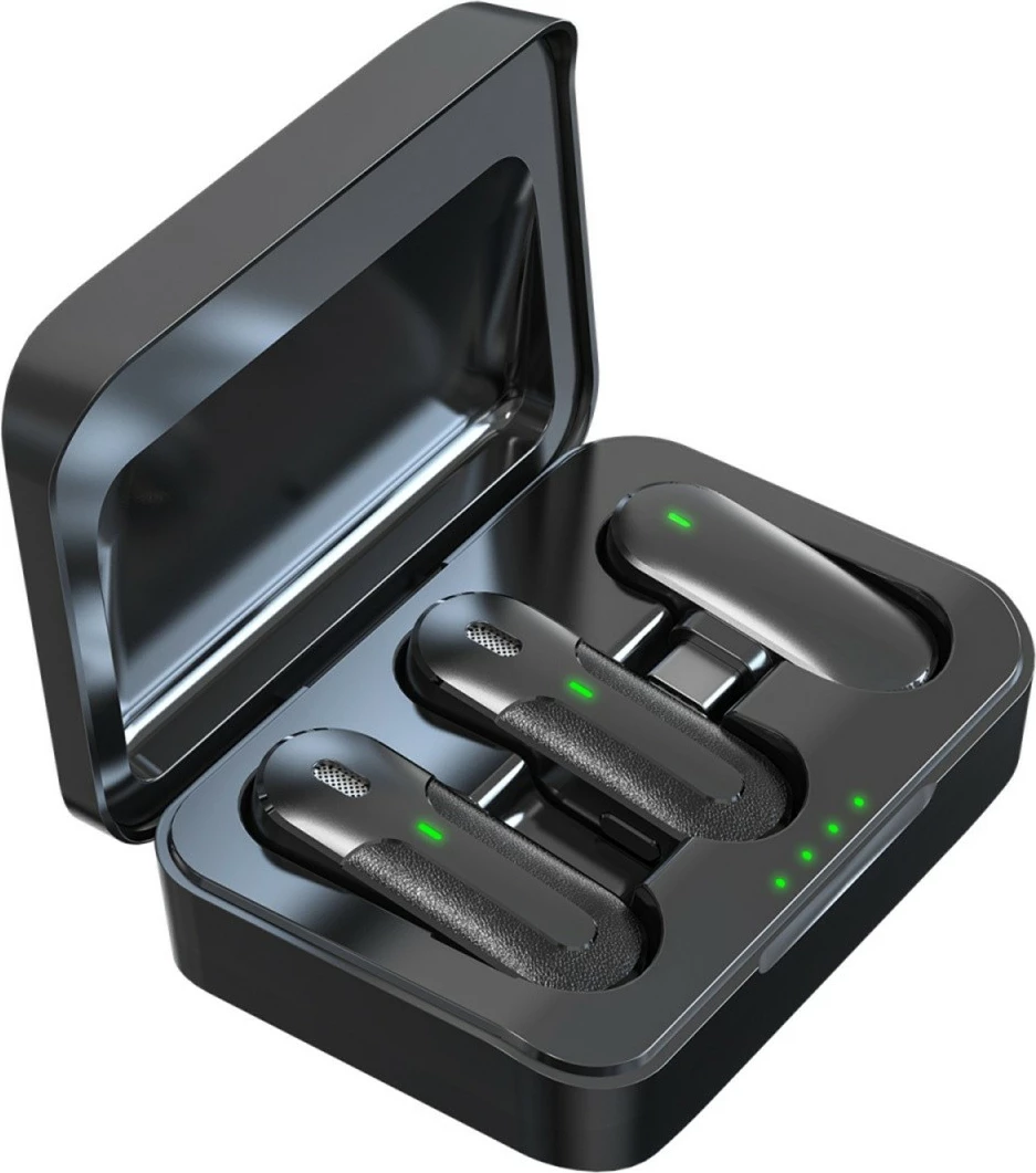 Set mikrofonash wireless Technaxx TX-301, 2 copë, USB-C, i zi