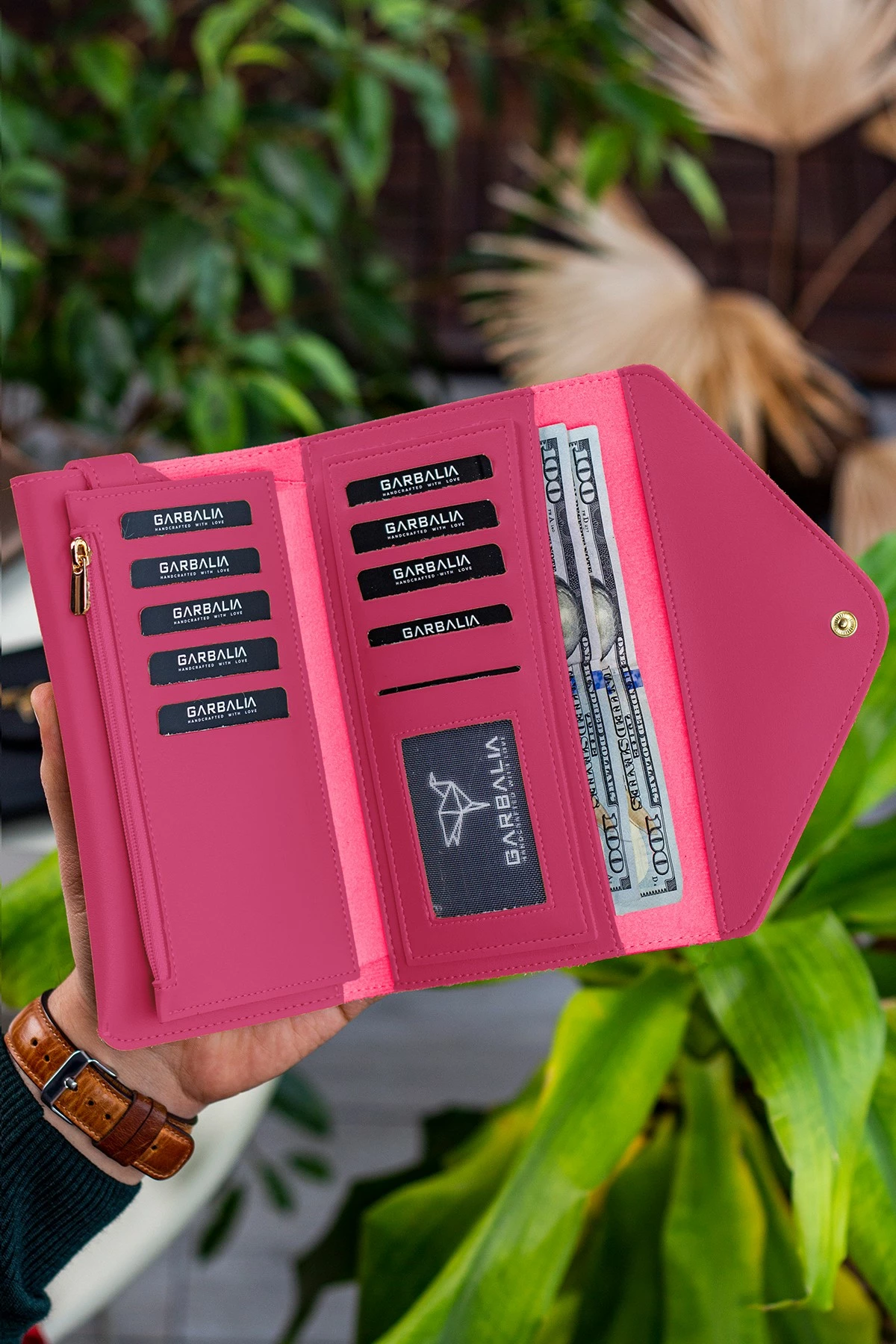 Portofol për gra, ngjyrë fuchsia, Zoozie Bags, stil zarf