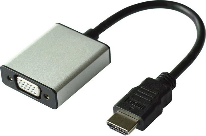 Adapter VALUE HDMI-VGA + audio 3.5mm, Plug and Play, zi/argjendtë