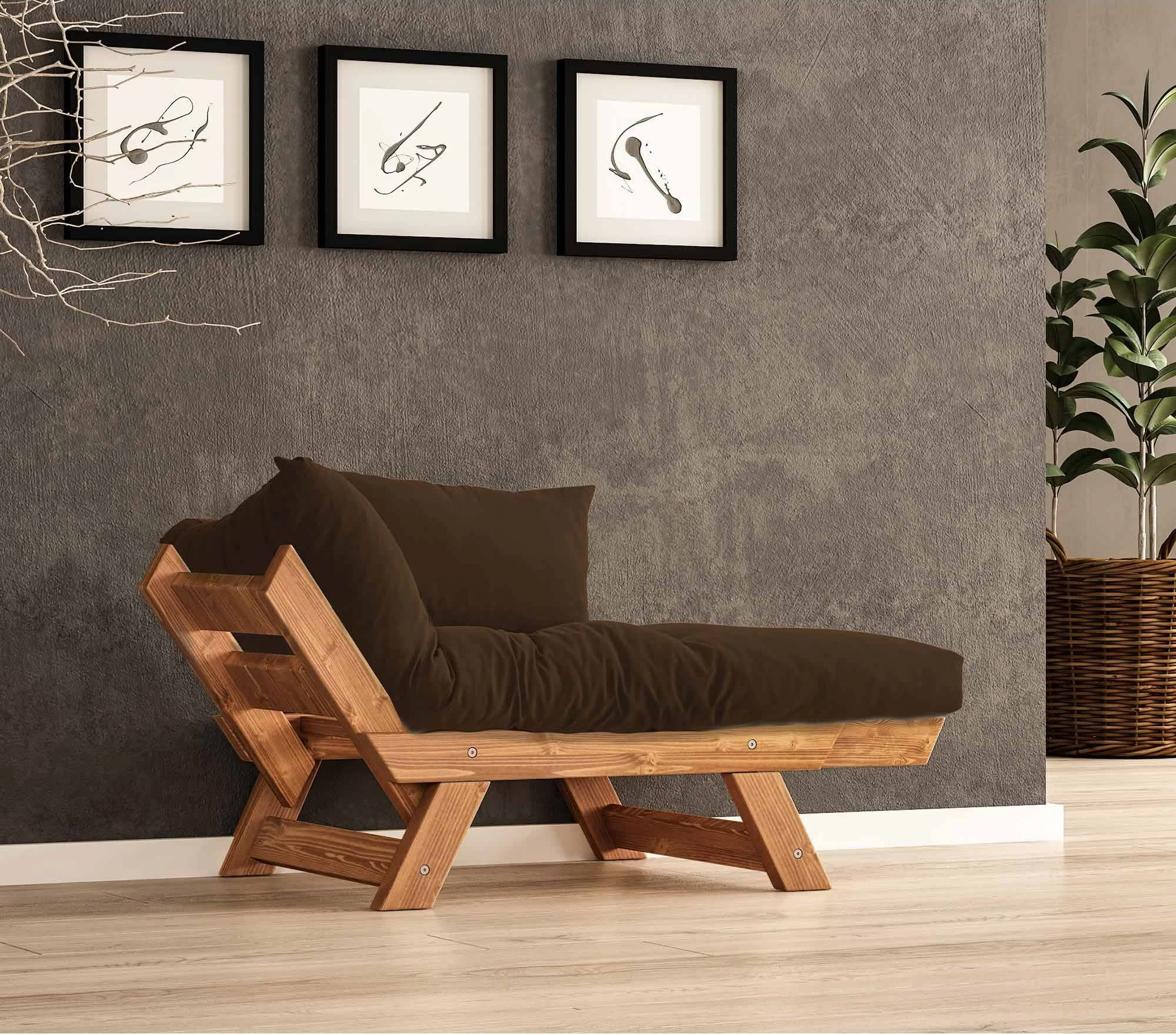 Karrige për kopsht një vend, Skye Decor, CPT8154-140, ngjyrë teak dhe gri