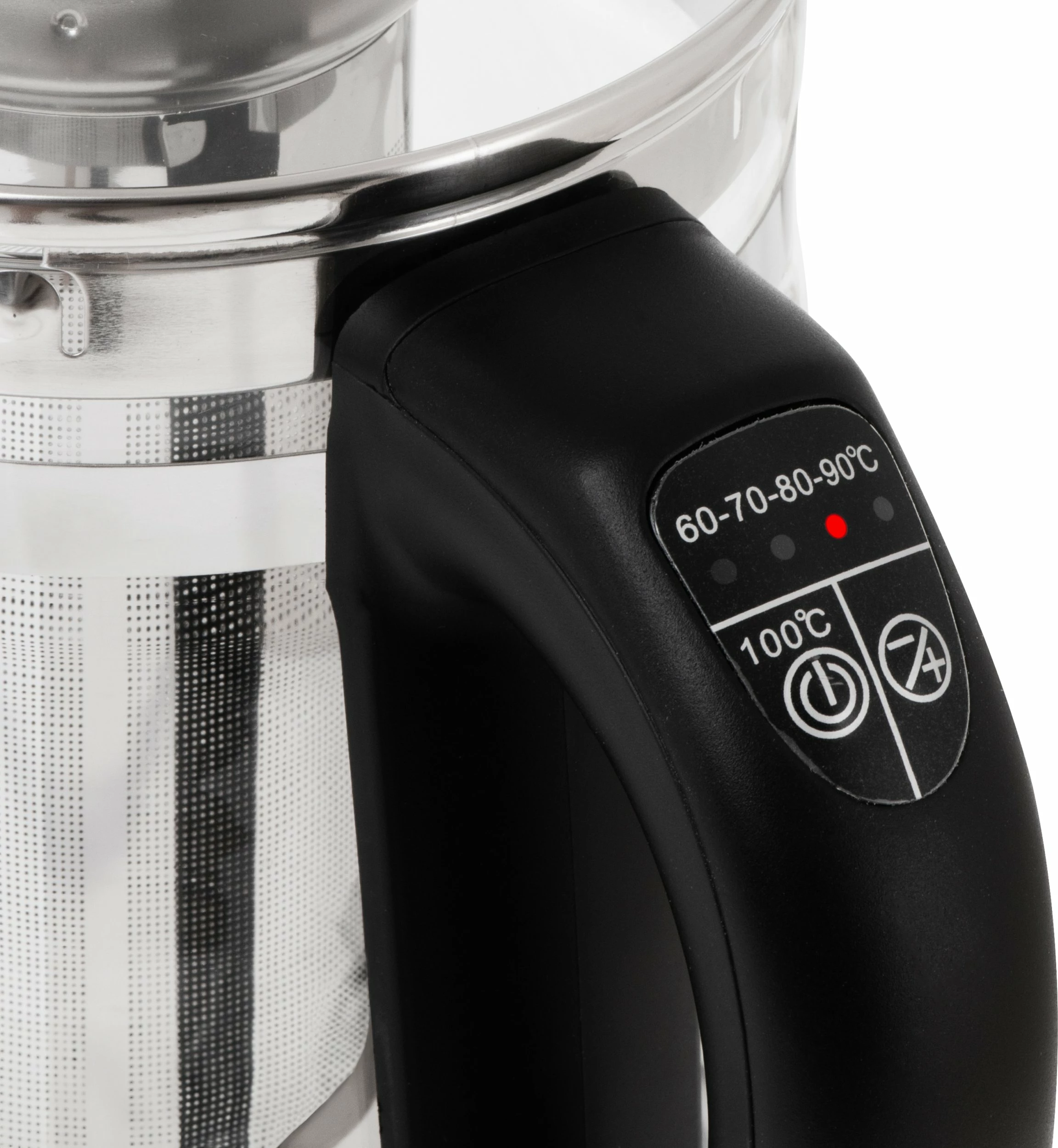 Çajnik elektrik Adler AD 1299 1.5L me kontroll temperature, qelq, infuzer, 2200W, i zi