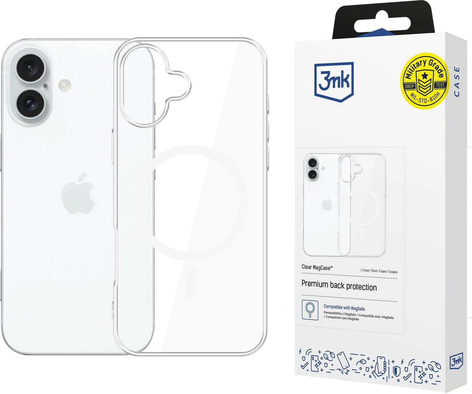 Mbështjellës 3mk MagCase për iPhone 16 Plus, transparent
