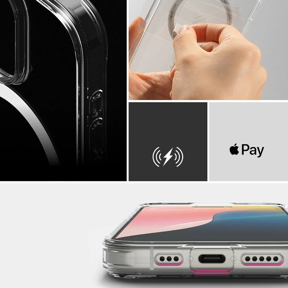 Mbështjellës Ringke Fusion MagSafe për iPhone 16 Pro Max, Transparent
