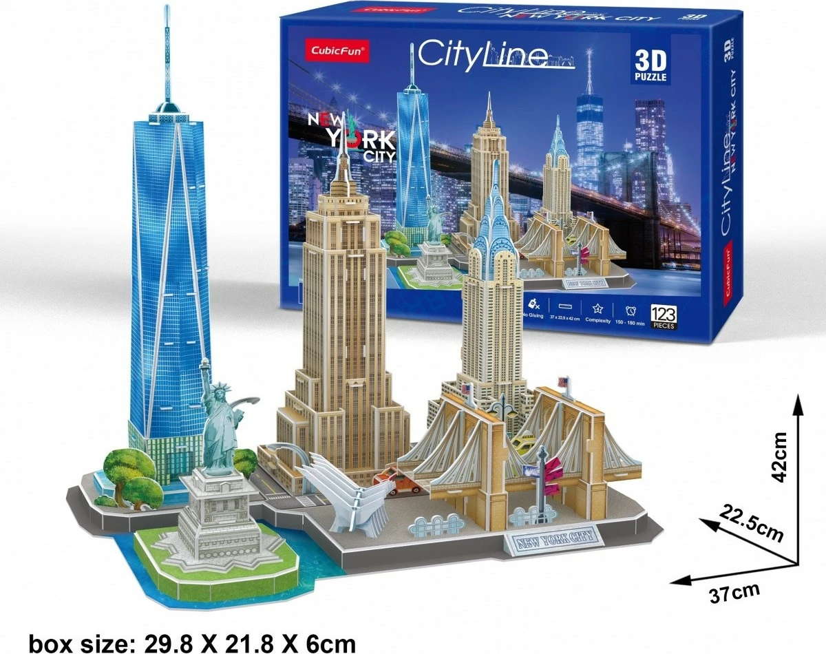 Puzzle 3D Cubic Fun City Line New York, 123 pjesë