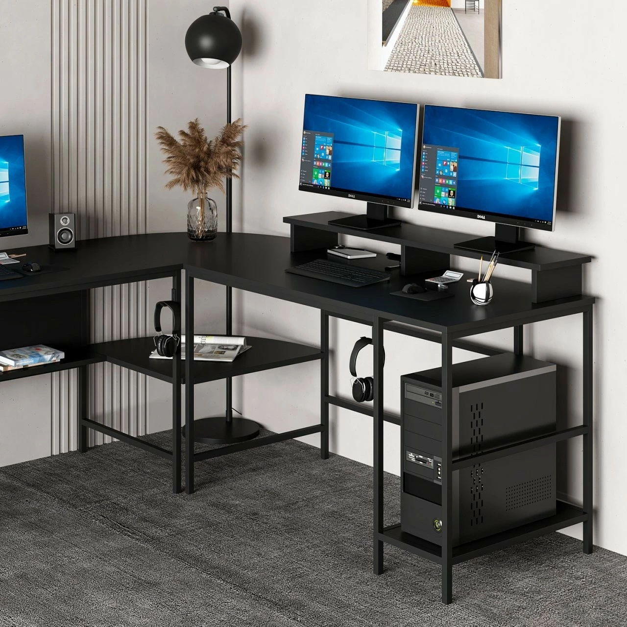 Tavolinë pune për studim, ngjyrë e zezë, Skye Decor Greta Matte 7042