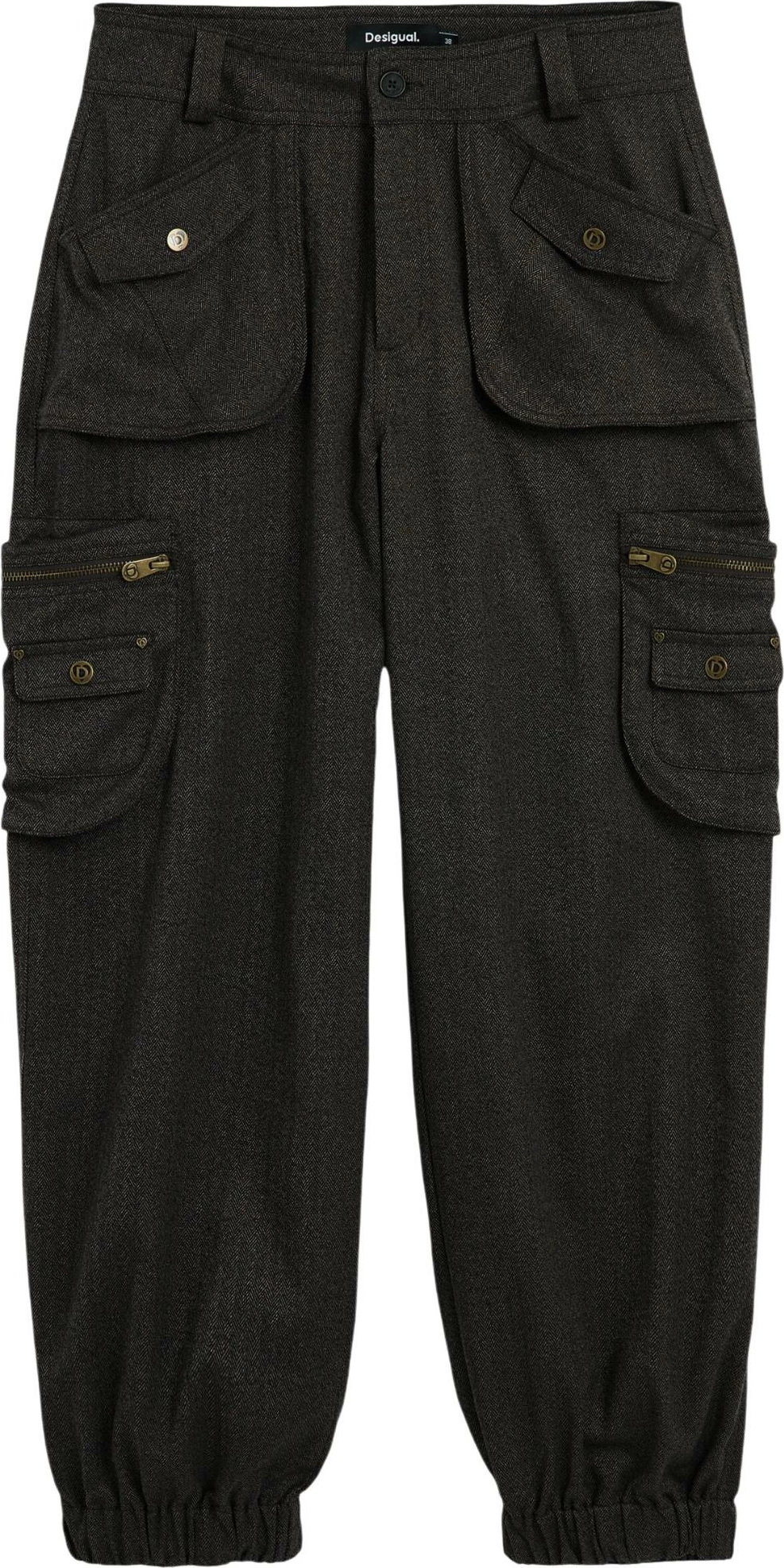 Pantallona për femra Desigual PANT_URBAN 26WWPW09, kafe [Madhësia: XXS]