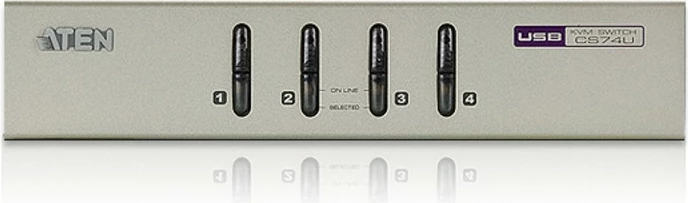 Switch KVM ATEN CS74U 4 porta USB, audio, argjendtë