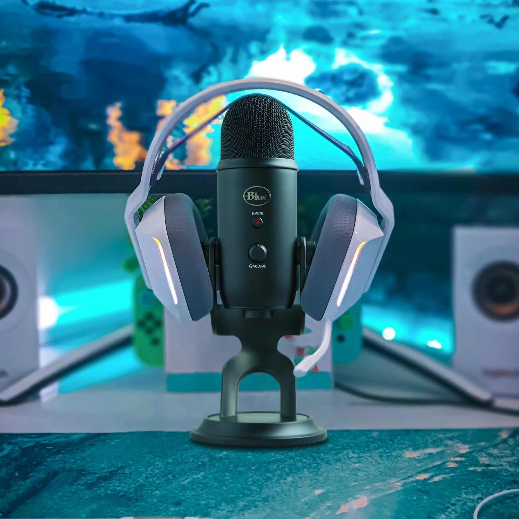 Microfon kondensator Blue Yeti USB Blackout 988-000229, kardioid, 20Hz-20kHz, me stand, i zi