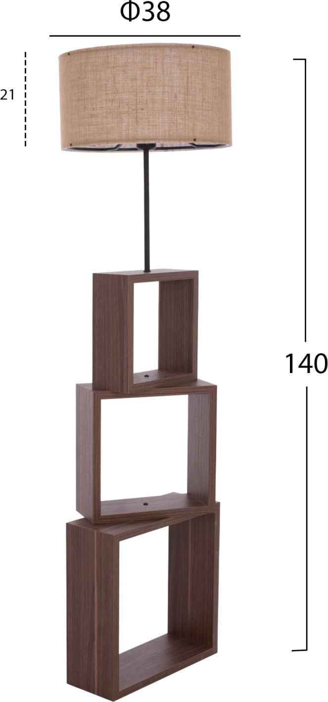 Llambë dyshemeje MDF ngjyrë arre FH7608.01 D38x140 cm