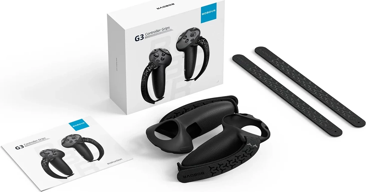 Mbajtëse kontrollorësh VR BoboVR G3, për Meta Quest 3/3S, me rripa të rregullueshëm, e zezë