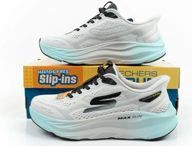 Atlete për meshkuj Skechers Max Run Slip-Ins, të bardha