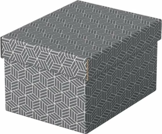 Kuti dekorative kartoni Esselte 628281 200x150x255mm, 3 copë, gri