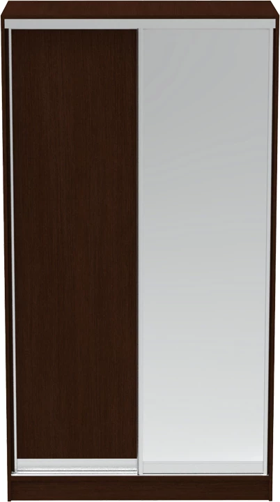 Dollap me dy dyer rrëshqitëse, pasqyrë, ngjyrë wenge, 120x60x220cm