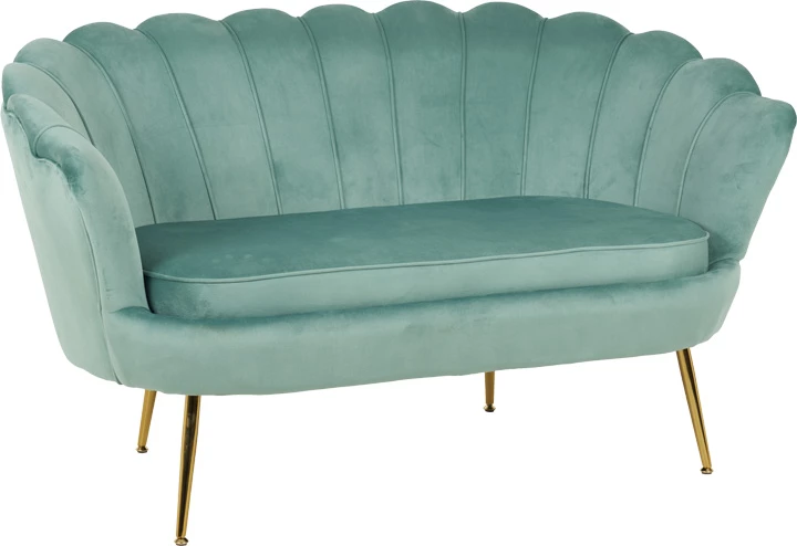 Divan dy ulëshe Daimon, kadife, ngjyrë fëstëku, 134x70x77cm