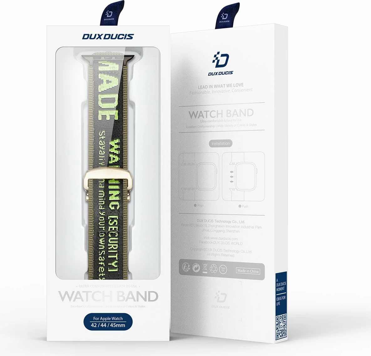 Rrip najloni për Apple Watch Dux Ducis Outdoor Version, 42/44/45/49mm, zi/gjelbër