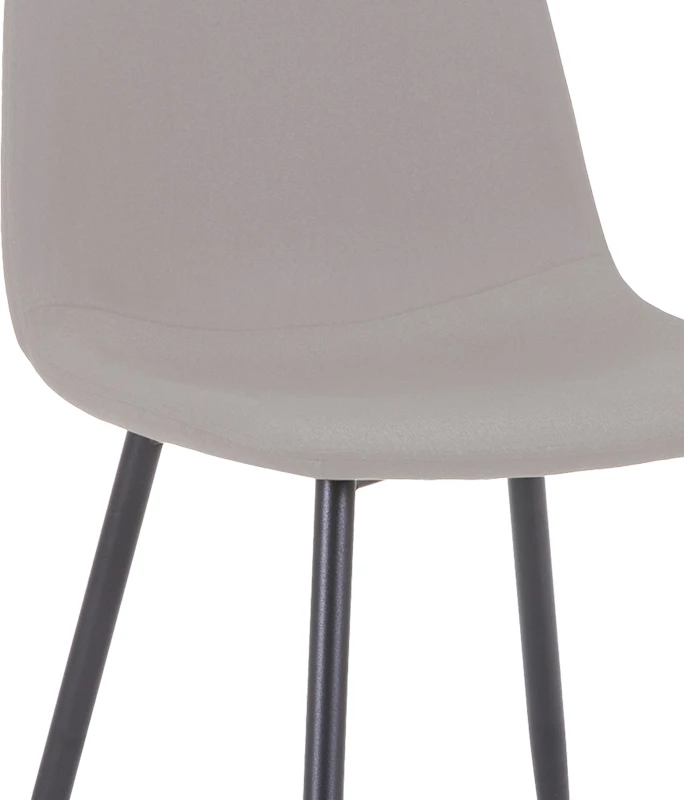 Karrige Bella, ngjyrë gri e lehtë, këmbë metalike të zeza, 43x52x88cm, set prej 2 copë