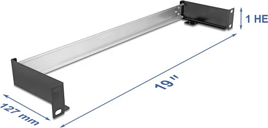 Panel shinë DIN DeLOCK 19", 1U, metal, montim horizontal/vertikal, i zi