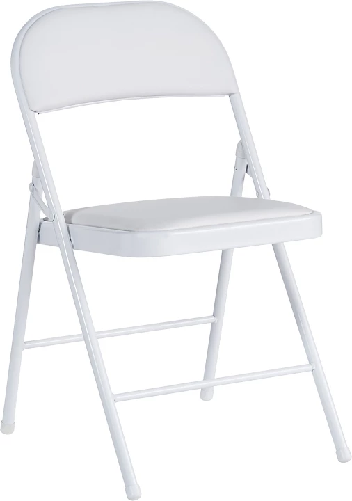 Karrige palosëse Niro, pu dhe metal, ngjyrë e bardhë, set prej 4 copash, 46x46x79cm