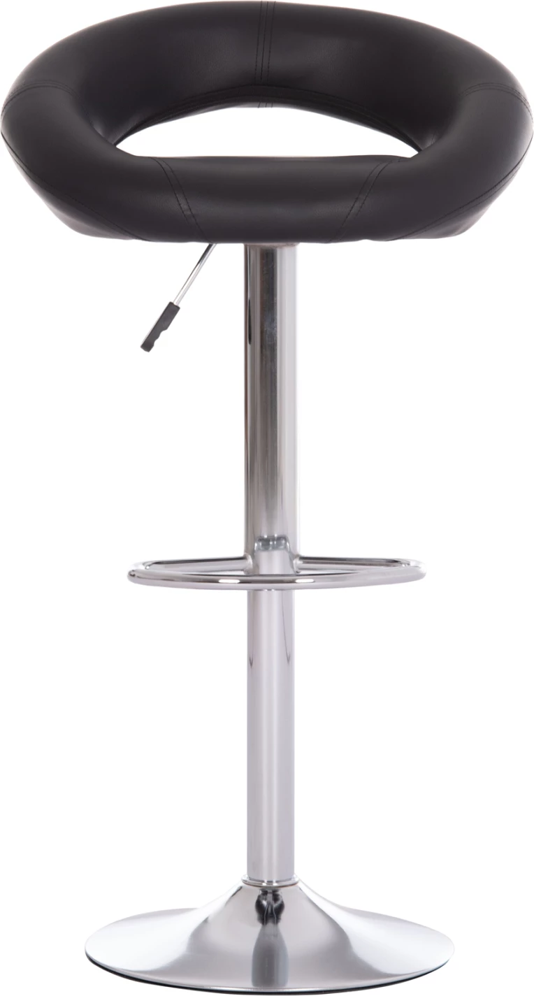 Karrige për bar REA, rrotulluese, lëkurë PU e zezë, me sustë, 54x47x96cm, set prej 2 copësh
