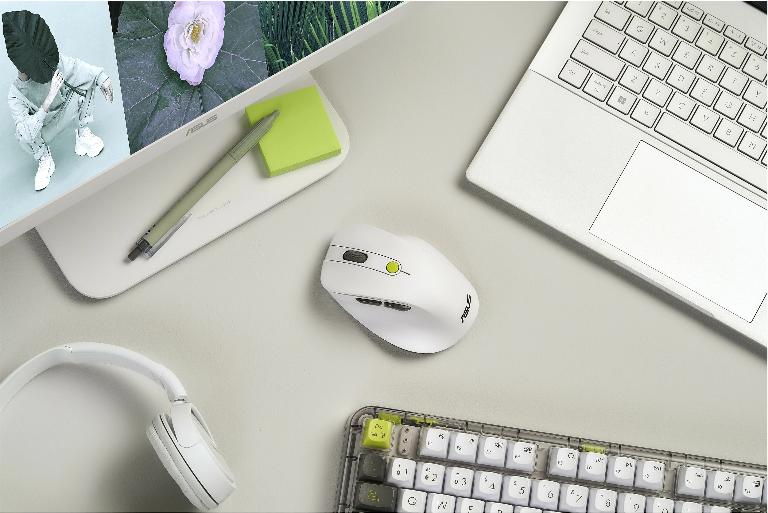 Maus wireless ASUS MD105, 2400 DPI, RF + Bluetooth, jeshil