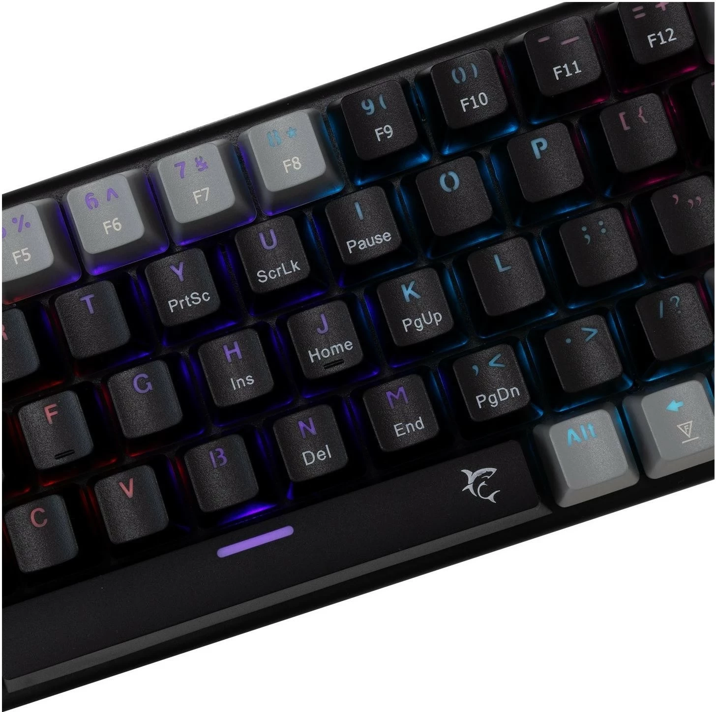 Tastierë mekanike White Shark Wakizashi-2, 65%, RGB, blue switch, black-grey