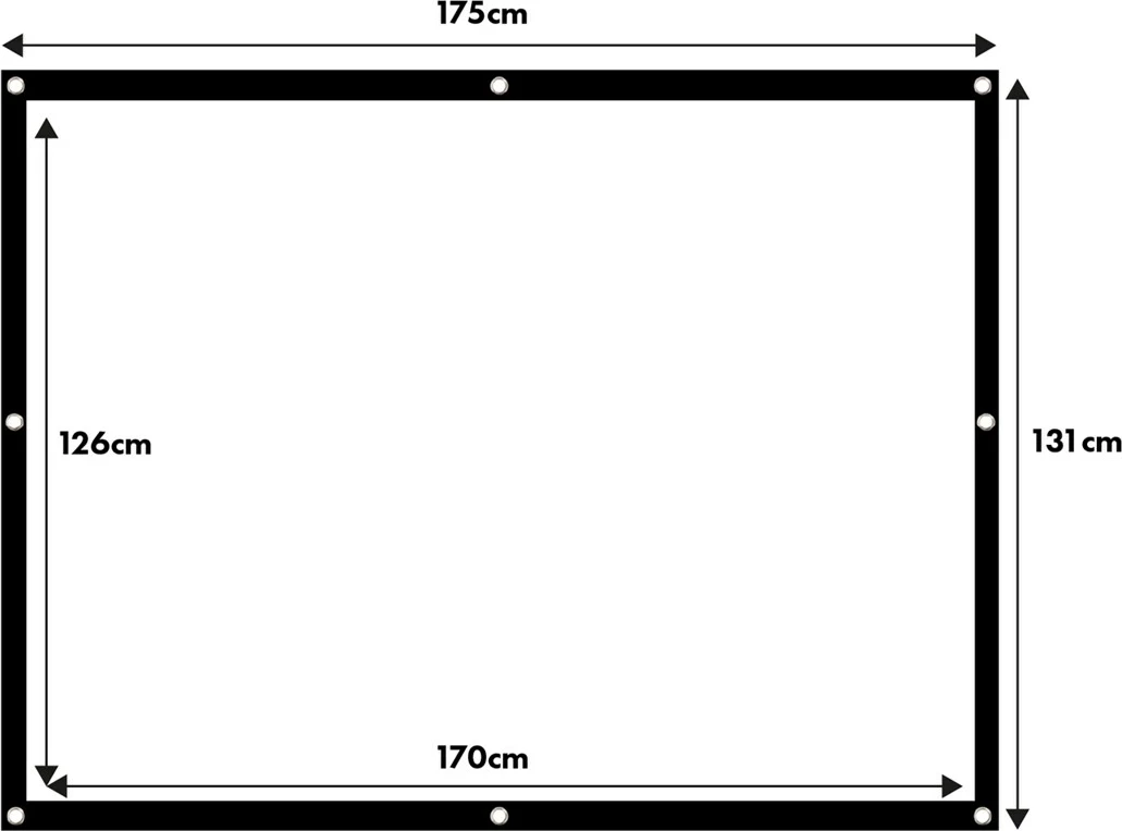Ekran projekcioni Maclean MC-166, 84", 175x131cm, poliester, me grepa tensioni
