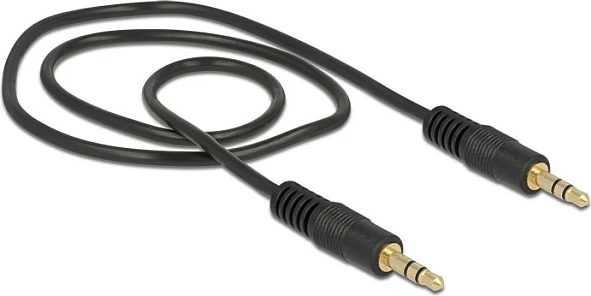 Kabllo audio DeLOCK 3.5mm M/M, 0.5m, kontakte të arta, e zezë