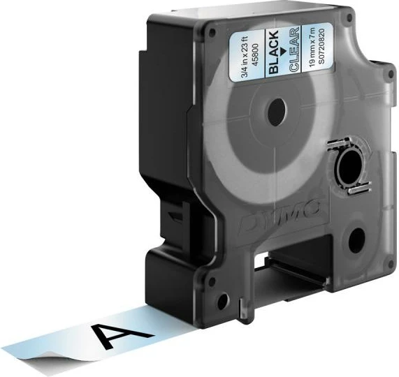 Shirit etiketash Dymo D1 45800 19mm x 7m, i zi në transparent