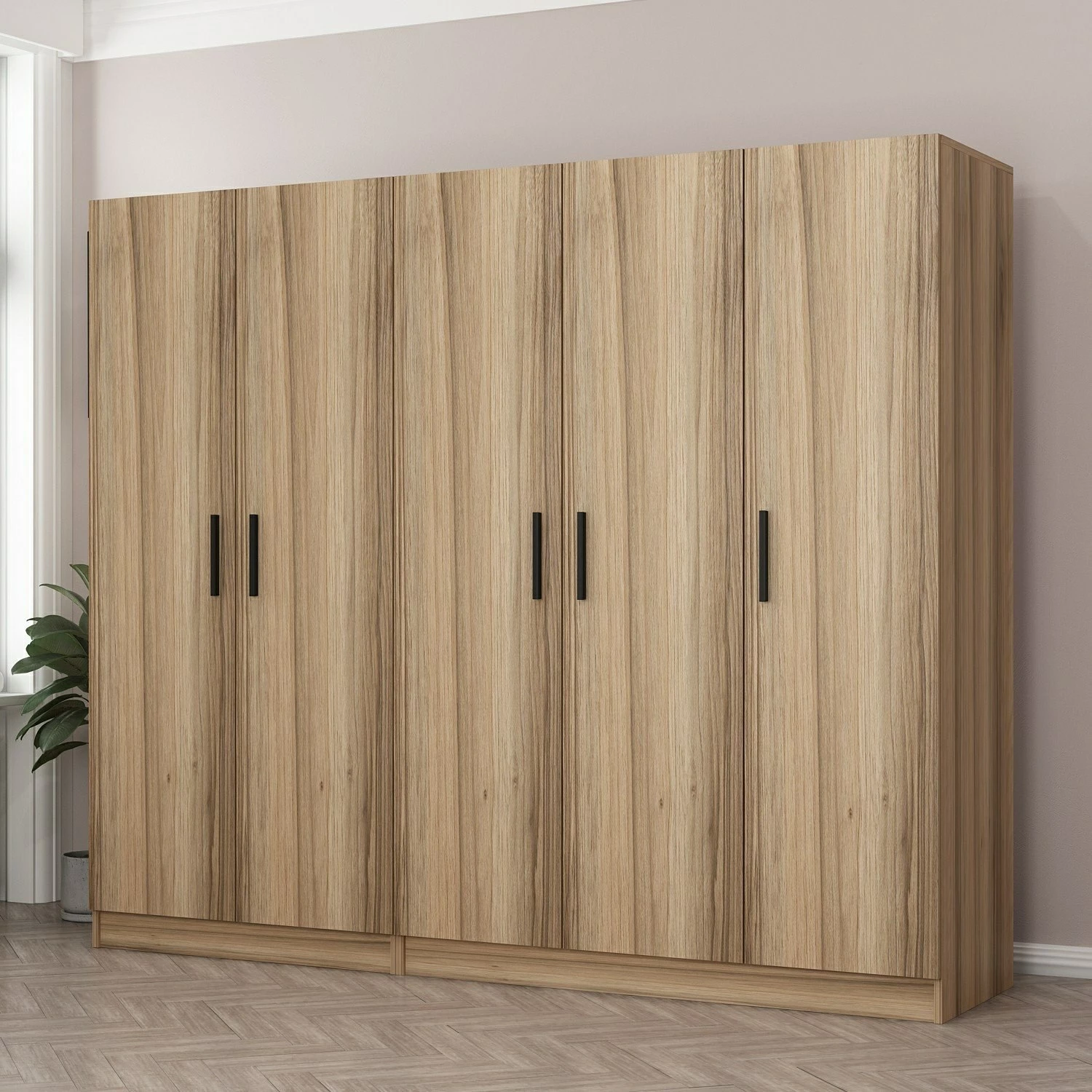 Dollap rrobash Skye Decor, ngjyrë dore, 225x190x52cm
