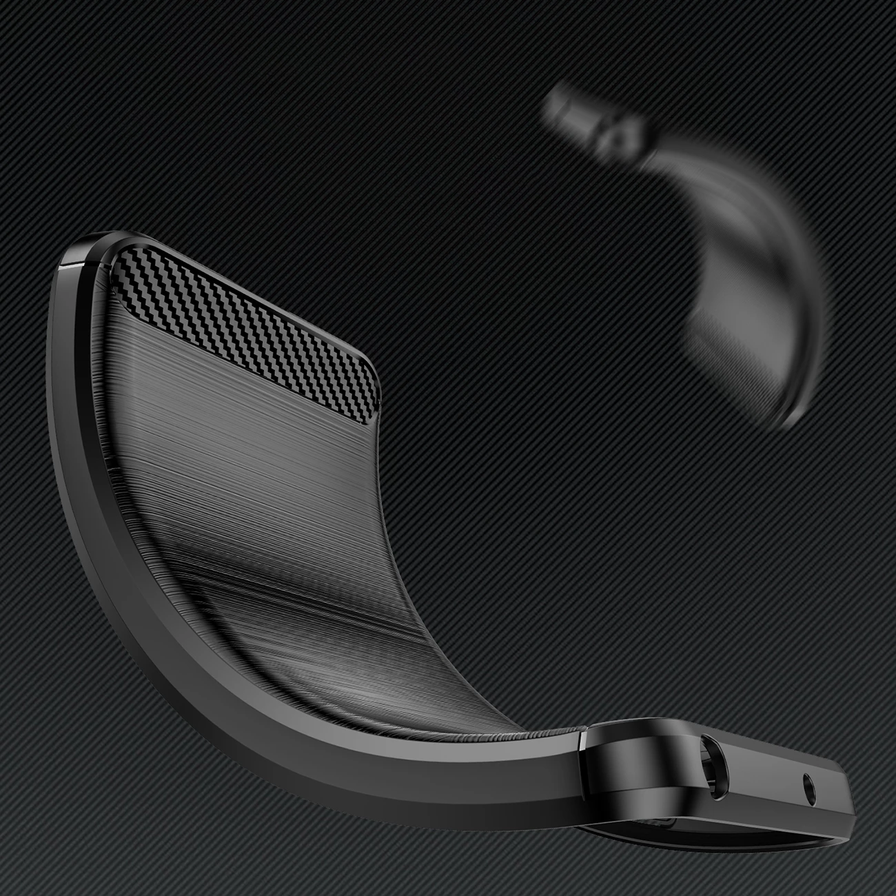 Mbështjellës Hurtel Carbon Case për iPhone 17, i zi