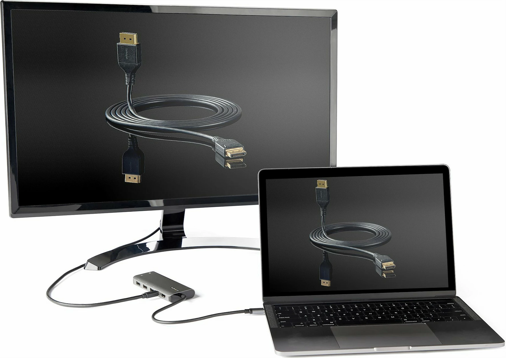 Adapter multiport USB-C StarTech DKT31CMDPHPD, HDMI + Mini DisplayPort 4K 60Hz, Hub 4x USB 10Gbps, PD 100W, zi/argjendtë