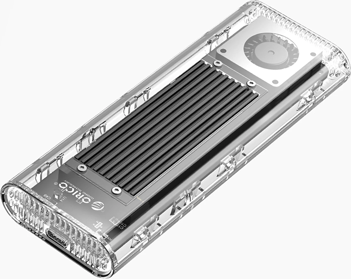 Kasë Orico TCM2-G20 për SSD M.2 NVMe, USB-C 3.2, 20Gbps, Silver/Transparent